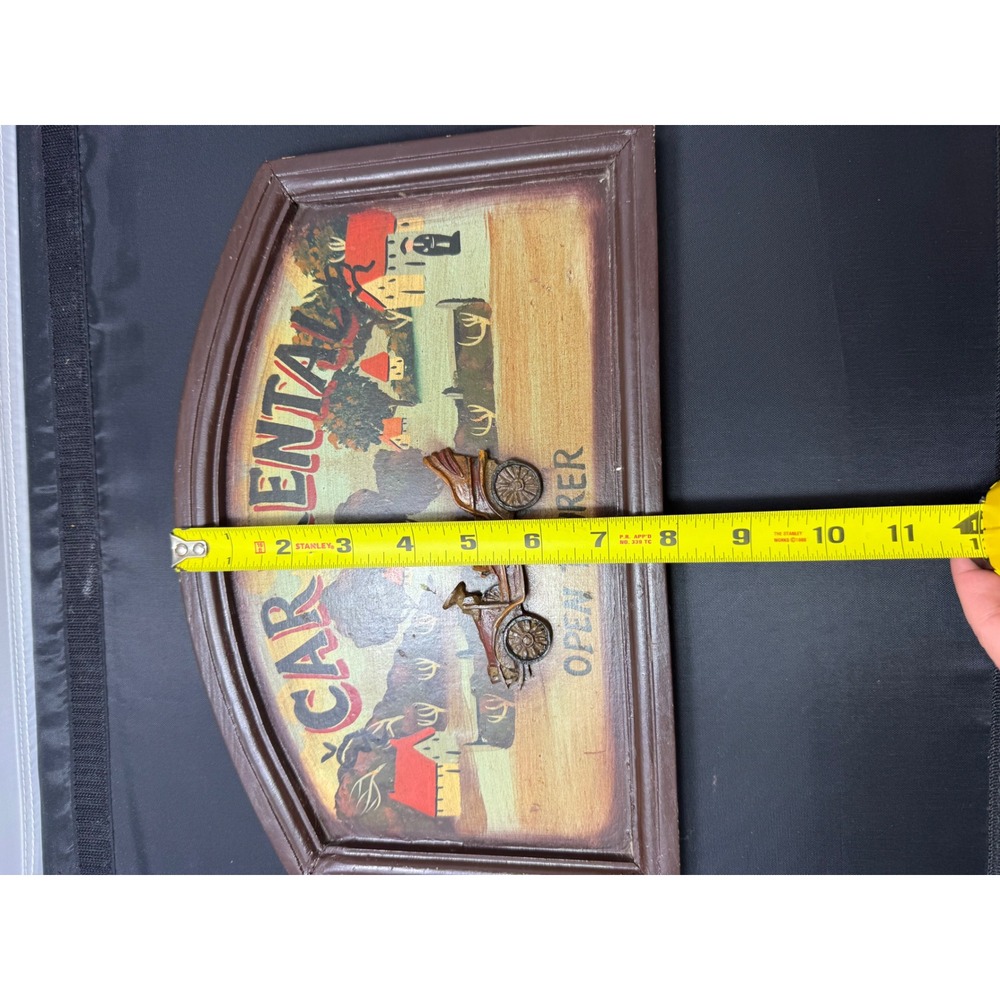 Car Rental Open Tourer wood Sign Vintage Style Automotive Display art Wall Decor - Picture 3 of 5